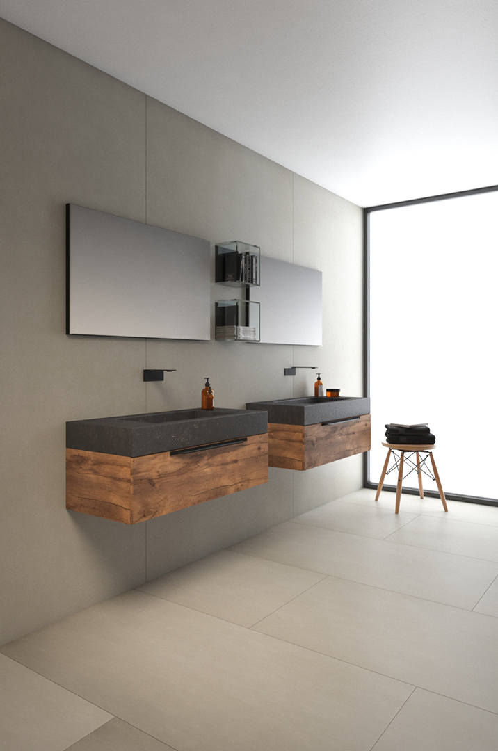 Mueble de baño a medida con lavabo y almacenaje, Indecor Castelldefels