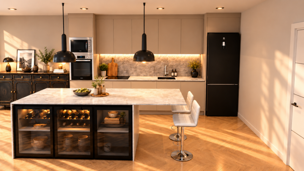 Propuesta de diseño de cocina moderna luminosa